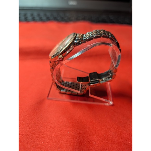 USED Michele Serein Mid Rose Gold Two Tone Diamond Watch MW21B00L4978 NIB